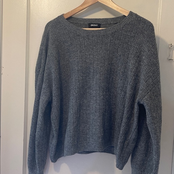 DKNY Charcoal Ribbed Pullover - Picture 1 of 1